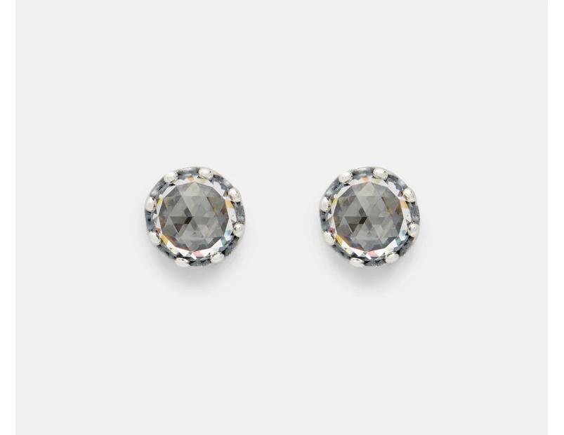 Pandora Sparkling Crown Stud Earrings - Silver