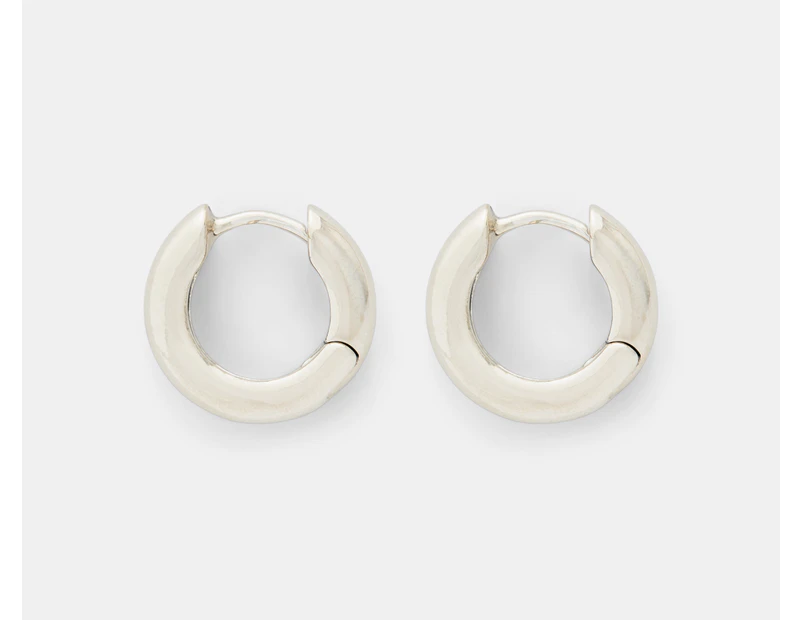 Pandora Round Hoop Earrings - Silver