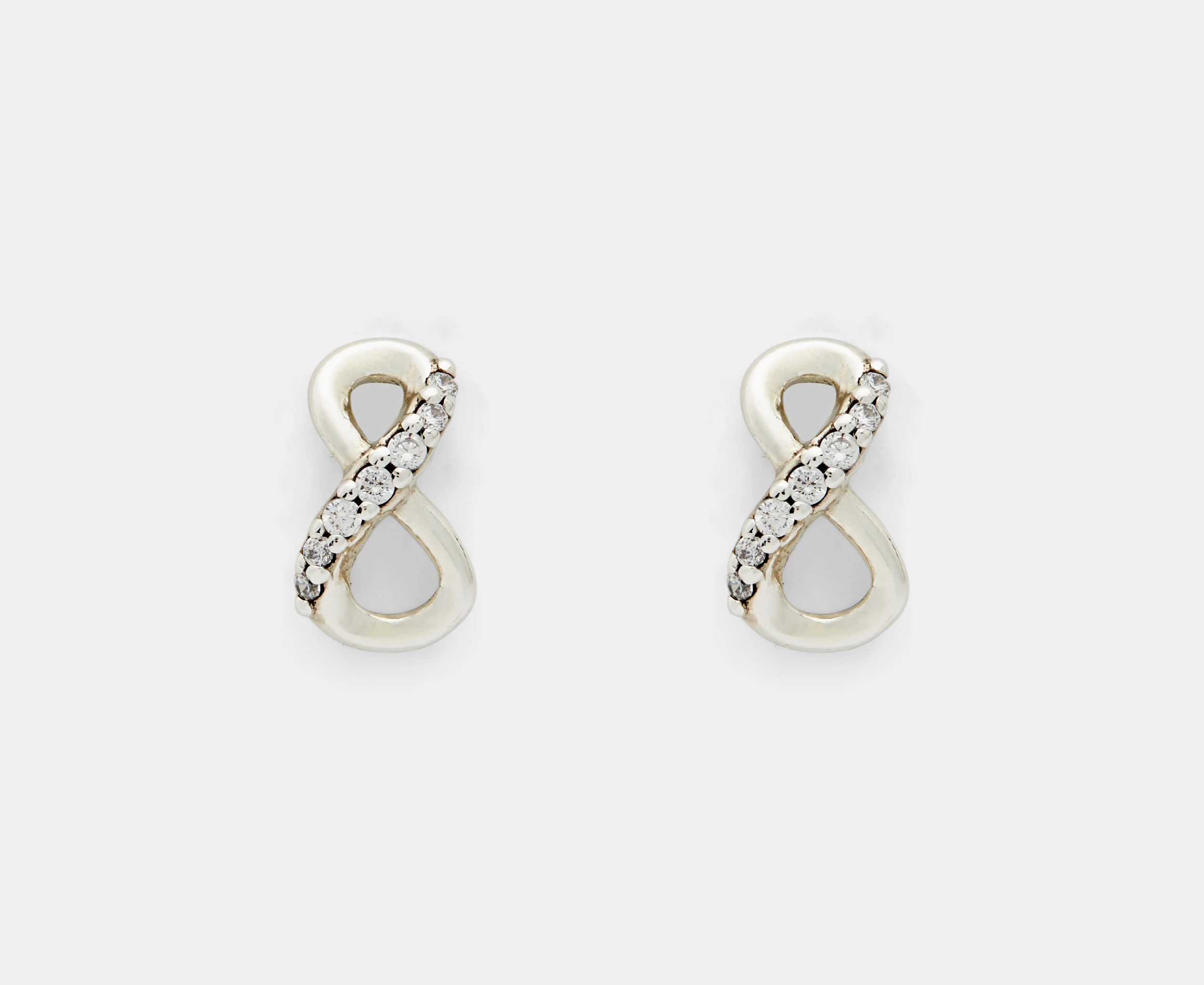 Pandora Sparkling Infinity Stud Earrings - Silver