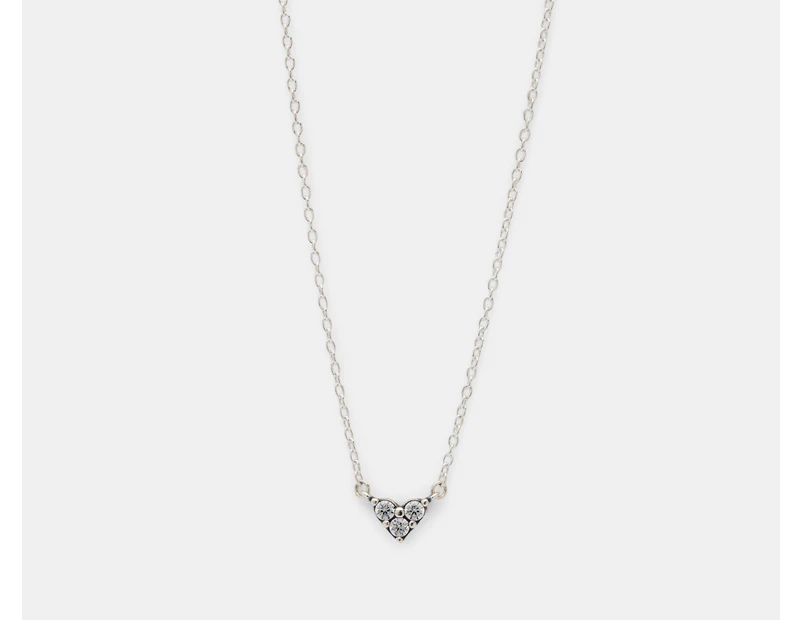 Pandora Triple Stone Heart Collier Necklace - Silver