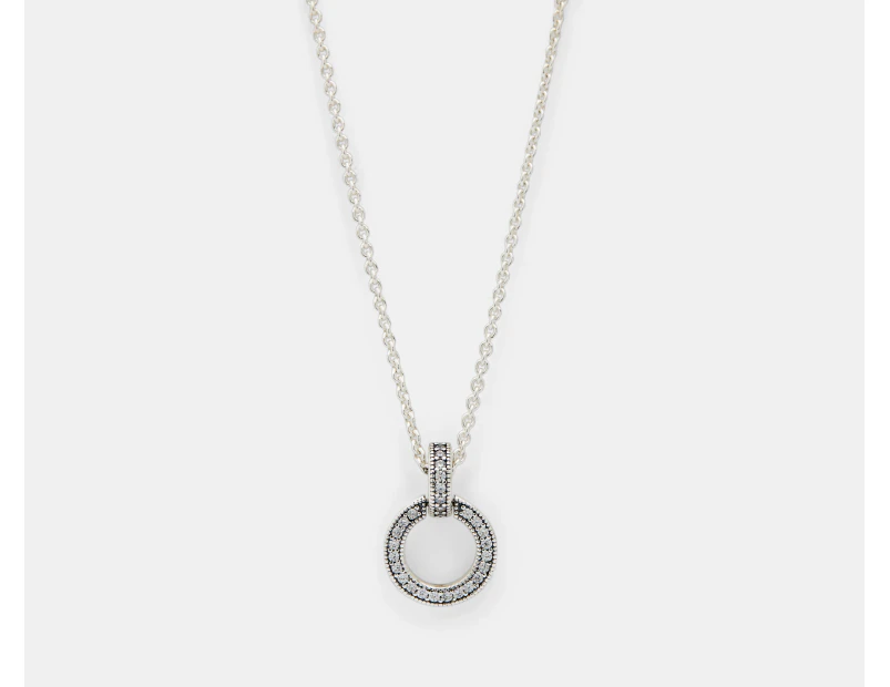 Pandora Double Circle Pendant Necklace - Silver