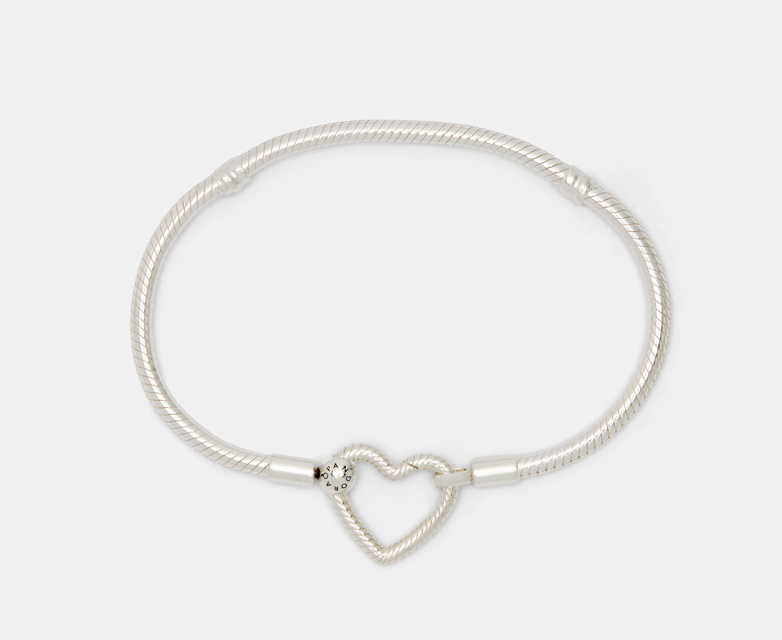 Pandora Heart Closure Snake Chain Bracelet - Silver