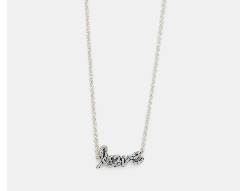 Pandora Sparkling Handwritten Love Collier Necklace - Silver