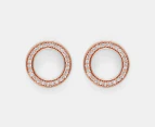 Pandora Sparkling Circle Stud Earrings - Rose Gold