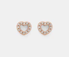 Pandora Open Heart Stud Earrings - Rose Gold