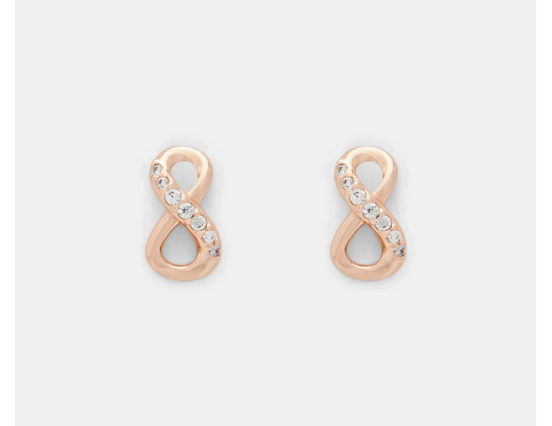 Pandora Sparkling Infinity Stud Earrings - Rose Gold