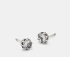 Pandora Sparkling Crown Stud Earrings - Silver