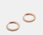 Pandora Snake Chain Pattern Hoop Earrings - Rose Gold