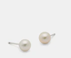 Pandora Treated Freshwater Cultured Pearl Stud Earrings - Silver White