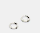 Pandora Round Huggie Hoop Earrings - Silver