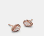 Pandora Teardrop Halo Stud Earrings - Rose Gold