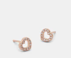 Pandora Open Heart Stud Earrings - Rose Gold