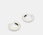 Pandora Round Hoop Earrings - Silver