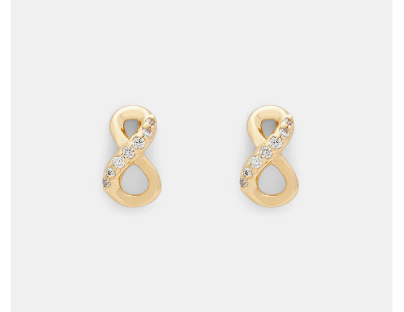 Pandora Sparkling Infinity Stud Earrings - Gold