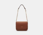 GUESS Fedora Flap Shoulder Bag - Cognac