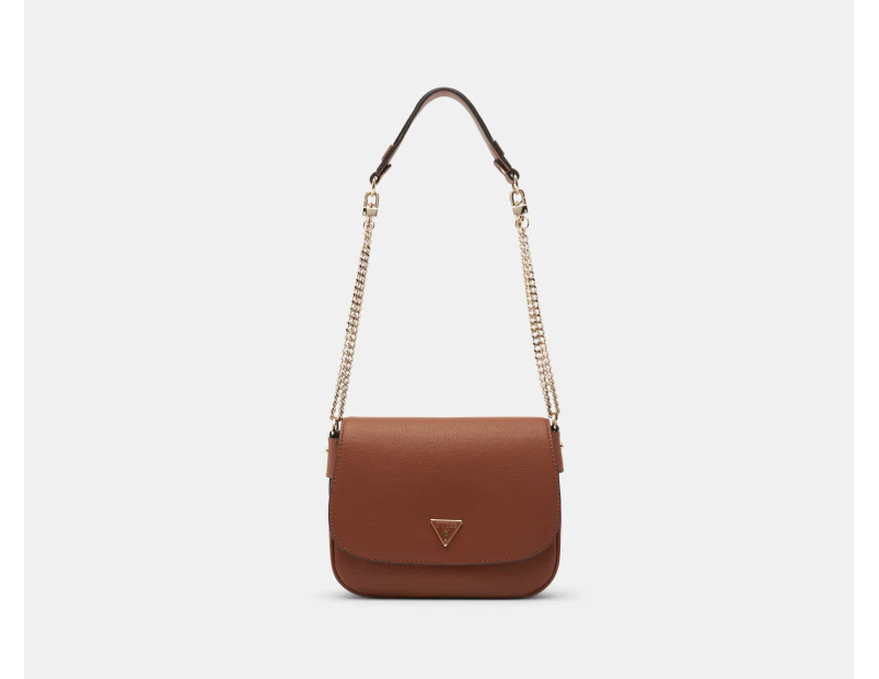 GUESS Fedora Flap Shoulder Bag - Cognac