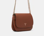 GUESS Fedora Flap Shoulder Bag - Cognac