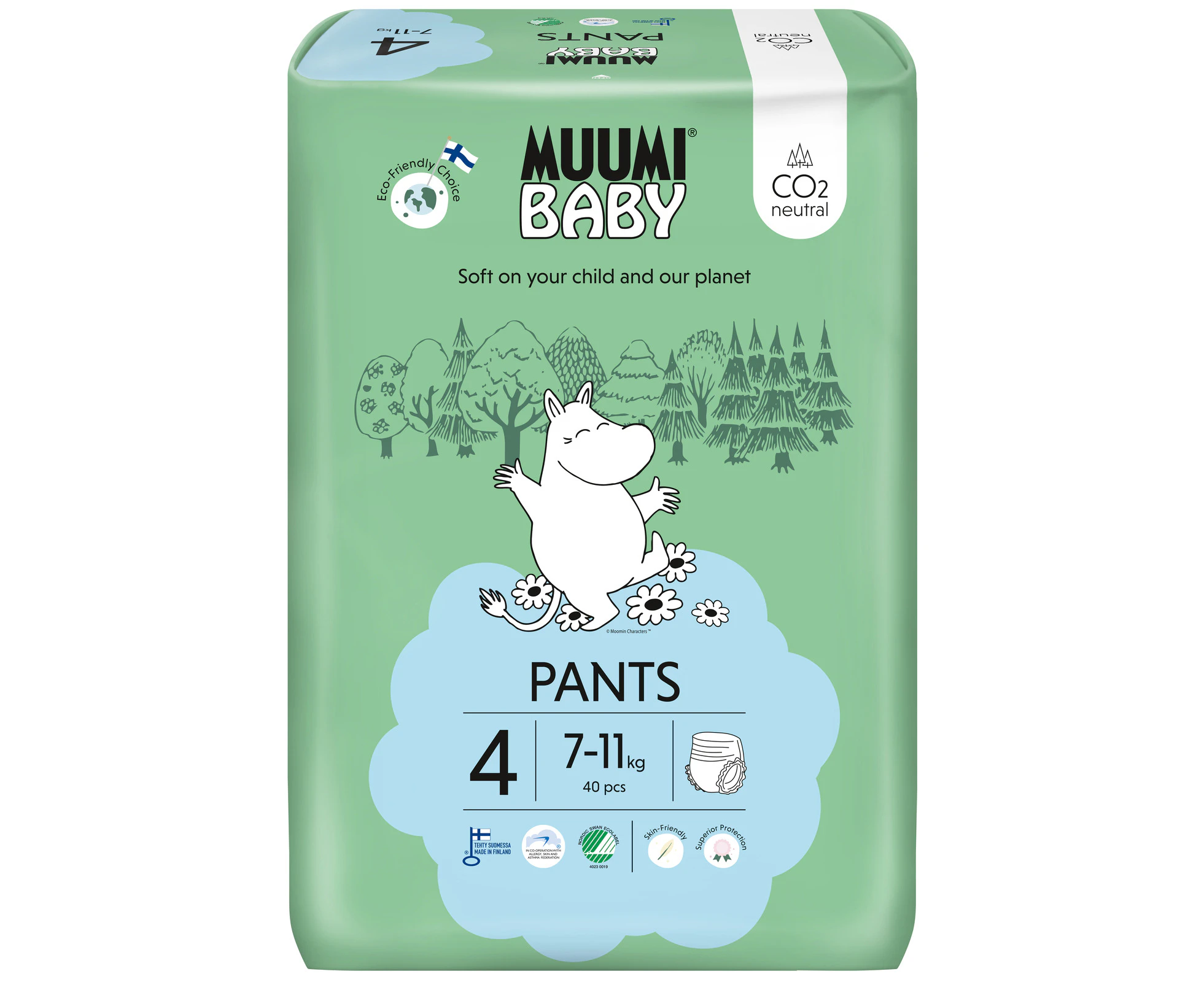 Muumi Nappy Pants Size 4 Maxi 7-11kg Pack of 40