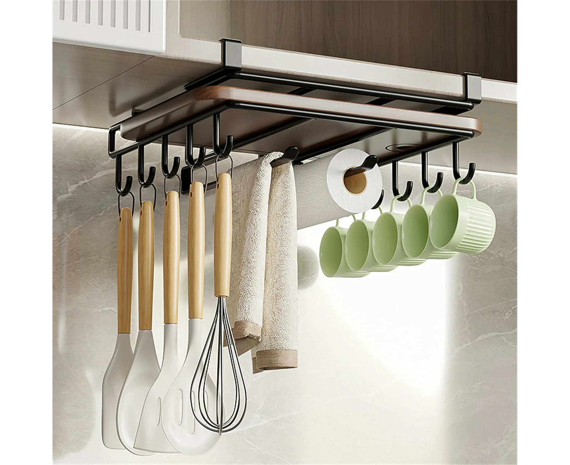 CARLA HOME Multifunctional Under Cabinet Cutting Board Metal Holder Organiser