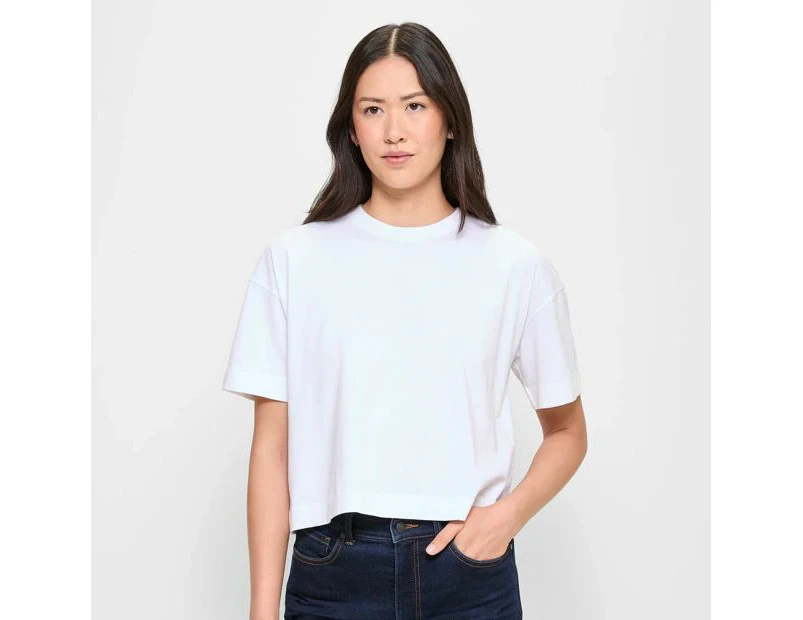 Target Australian Cotton Oversized Boxy Crop T-Shirt