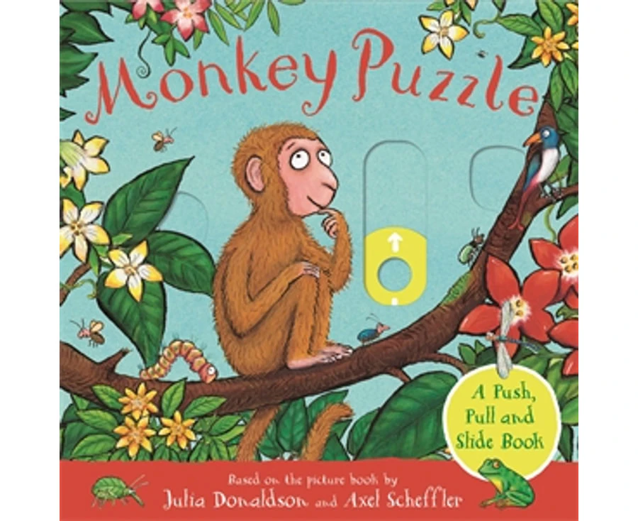 Monkey Puzzle A Push, Pull and Slide Book by Julia Donaldson Board Book.