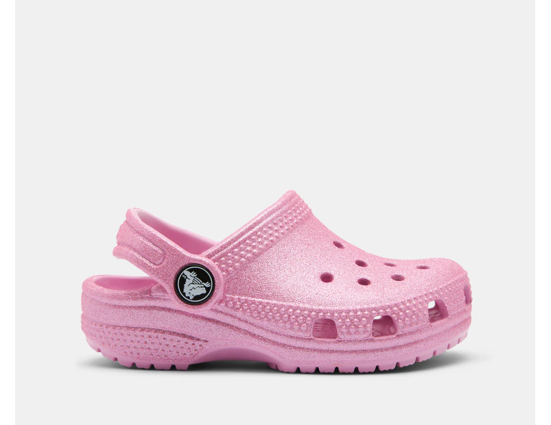 Crocs Toddler Classic Glitter Clogs - Pink Tweed