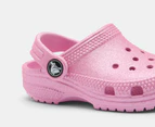 Crocs Toddler Classic Glitter Clogs - Pink Tweed