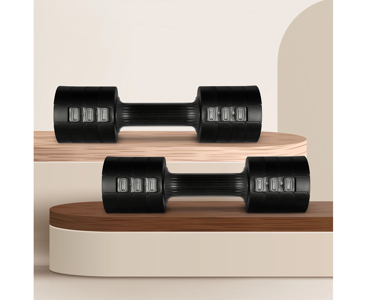 Centra A Pair Of 1KG To 2.5KG Adjustable Dumbbells With Metal Weight Black