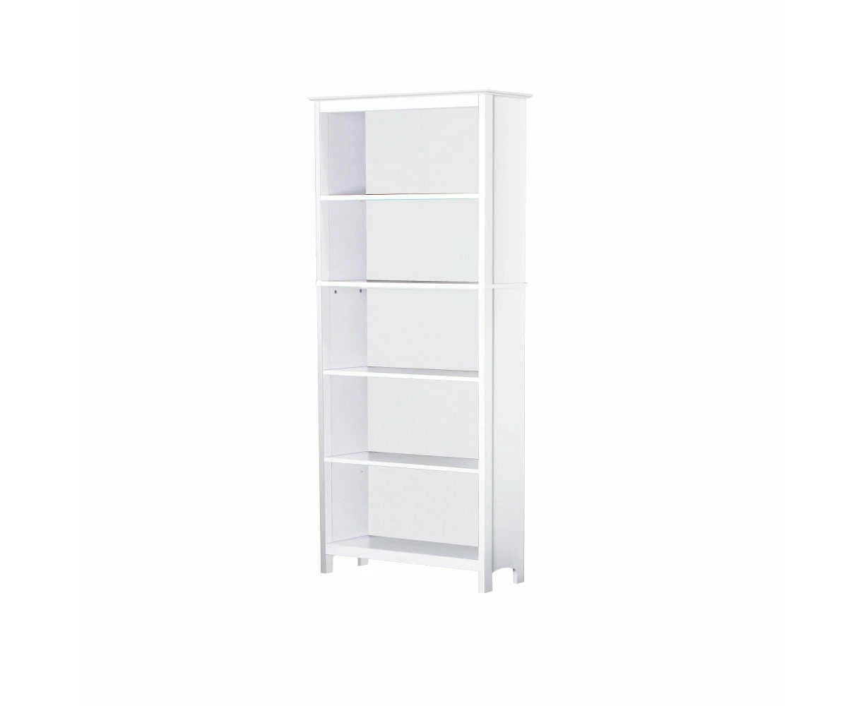 Maestro Furniture Beanca 5-Tier Bookcase Bookshelf Display Cabinet - Grey Oak & White