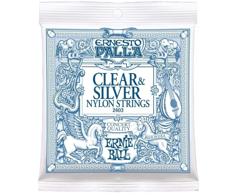 Ernie Ball 2403 Clear & Silver Nylon Classical Acoustic Guitar Strings - 28 - 42