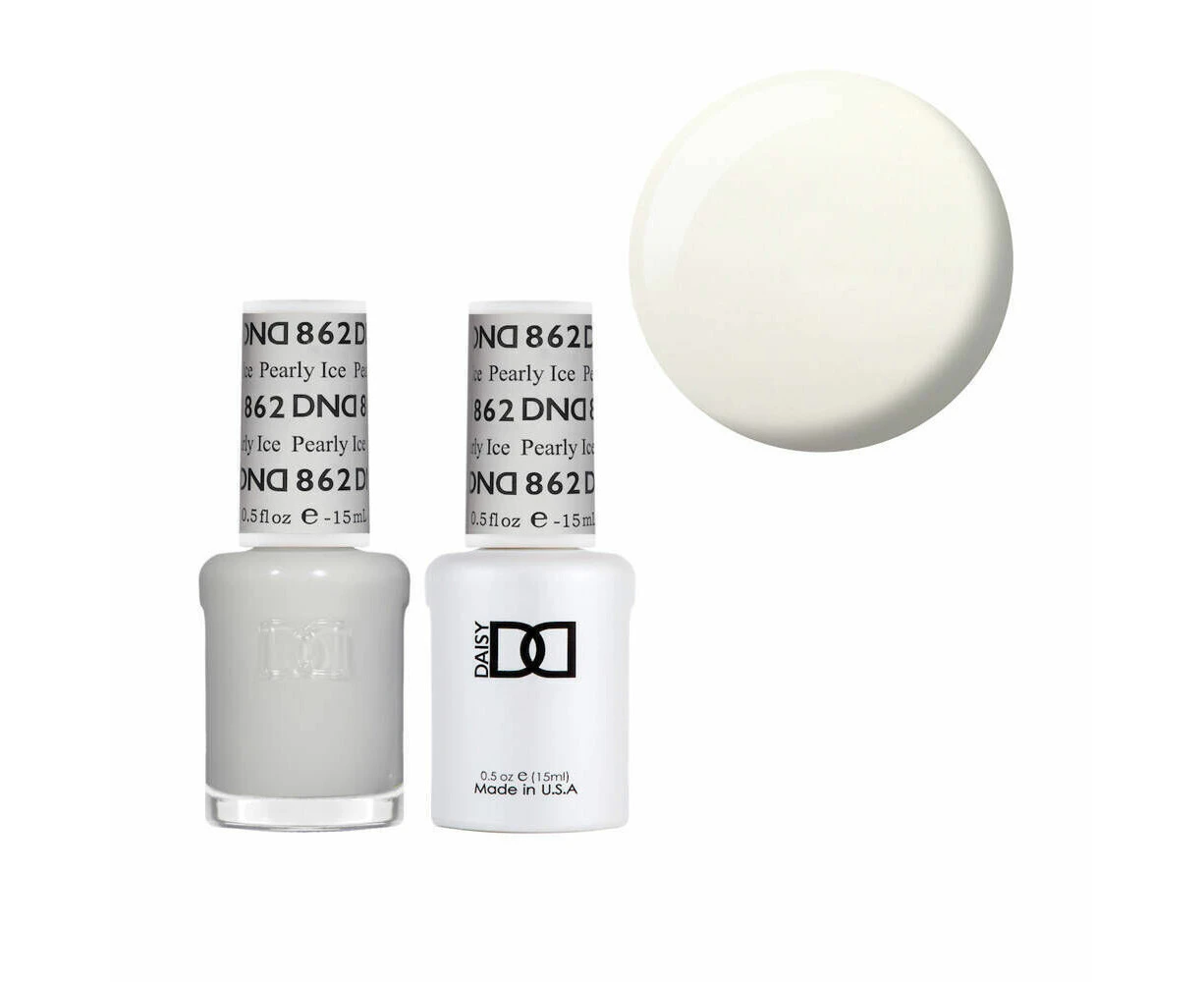 DND 862 Pearly Ice - DND Collection Nail Gel & Lacquer Polish Duo 15ml