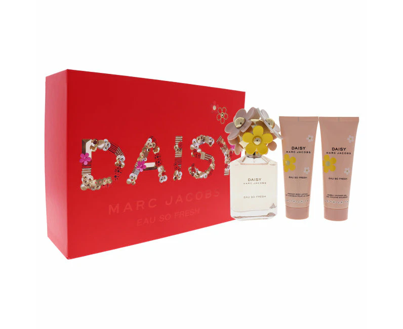 Marc Jacobs Daisy Eau So Fresh by Marc Jacobs for Women - 3 Pc Gift Set 2.5oz EDT Spray, 2.5oz Radiant Body Lotion, 2.5oz Bubbly Shower Gel