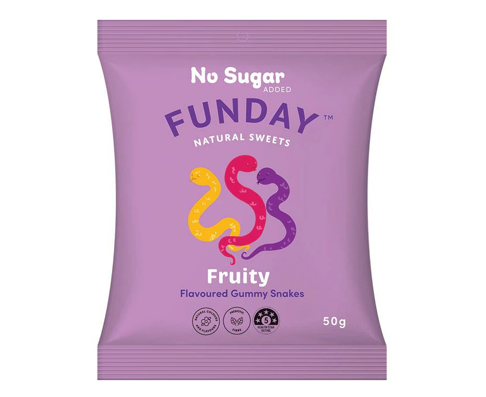 Funday Fruity Flavoured Gummy Snakes 50g