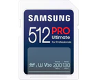 SD Card SAMSUNG PRO Ultimate 512GB SDXC C10 U3 V30 DSLR Camera Memory 200MB/s