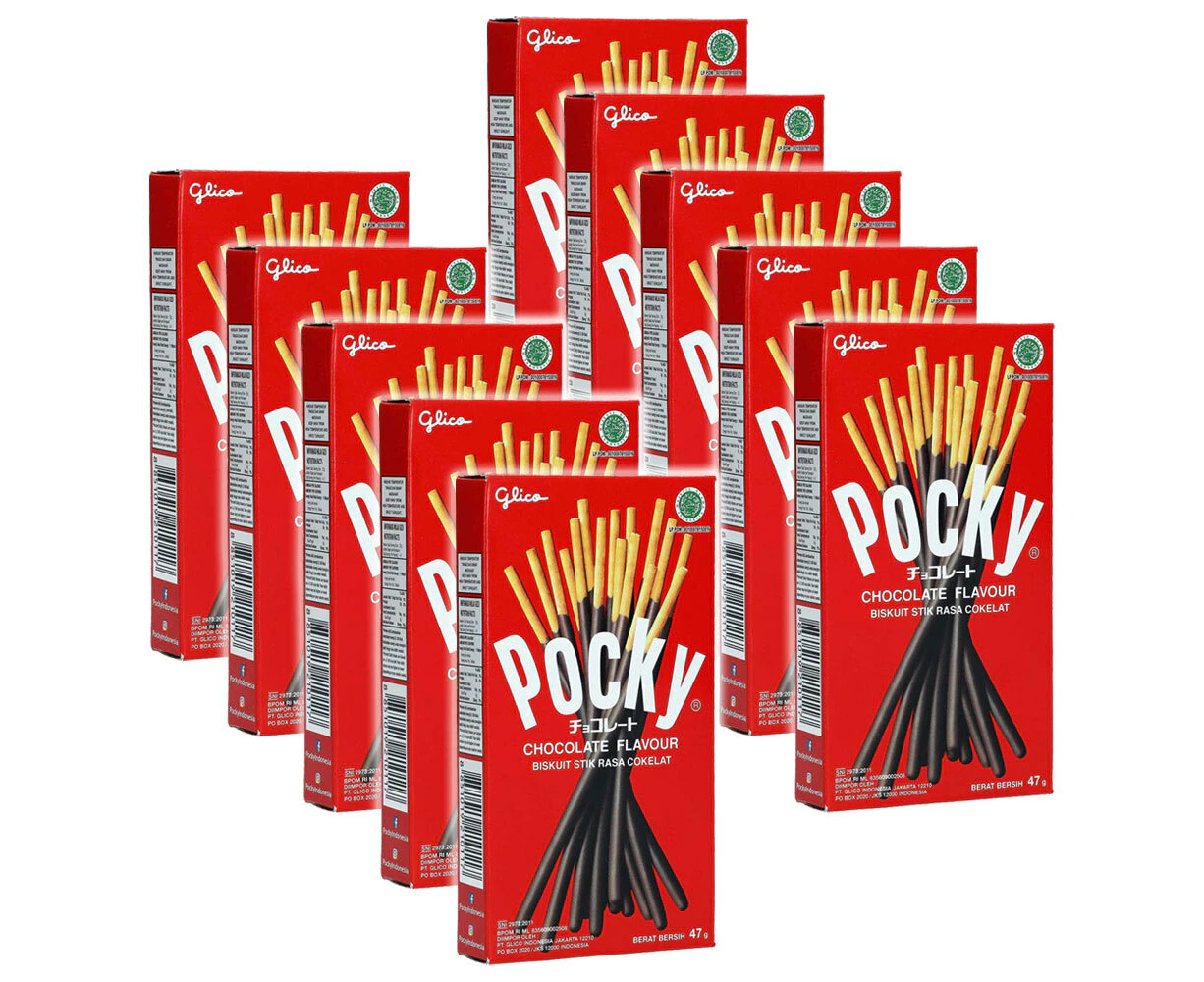 10x Glico 47g Pocky Stick Chocolate Biscuits Sweet/Snack/Treat Confectionery