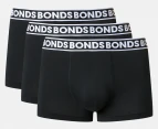 Bonds Men's Cotton Stretch Trunks 3-Pack - Black/White