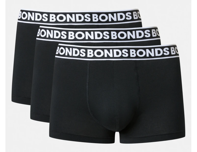 Bonds Men's Cotton Stretch Trunks 3-Pack - Black/White