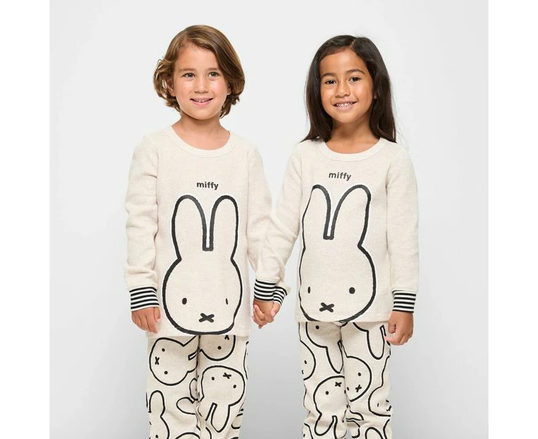 Family Matching Miffy Younger Kids Unisex Waffle Pyjama Set