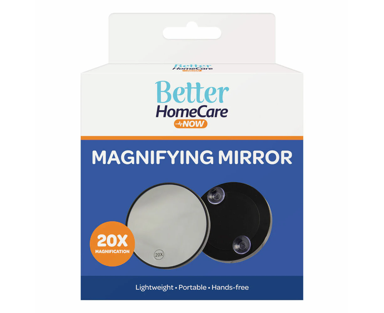 Better Home Care Now 20x Magnifying Mirror Glass with Suction Cups 10mm x 88mm