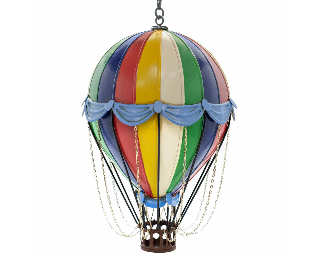 Boyle Medium Handmade Hand-Painted Rainbow Metal Balloon Ornament 40cm