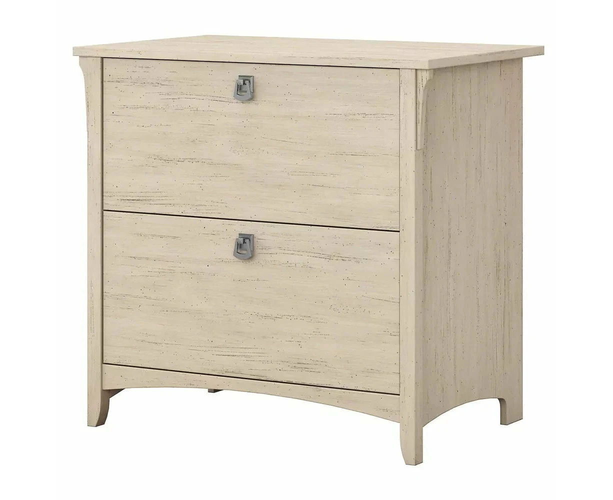 Maestro Furniture Salinas Wooden Classic 2-Drawer File Cabinet Office Storage - Antique White