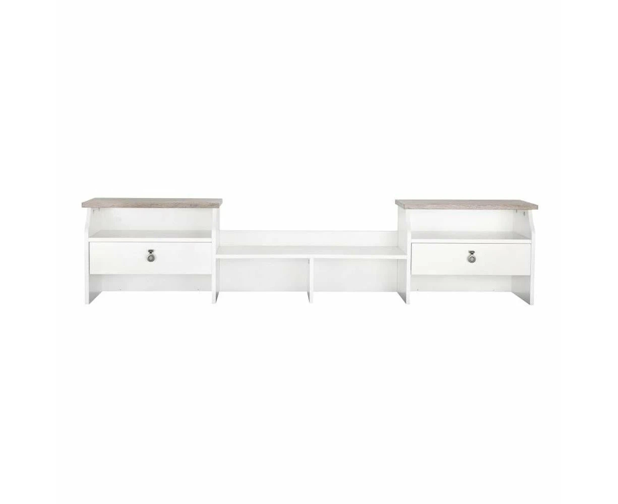 Maestro Furniture Broweville  2 Drawer Desktop Office Organizer - Grey Oak & White