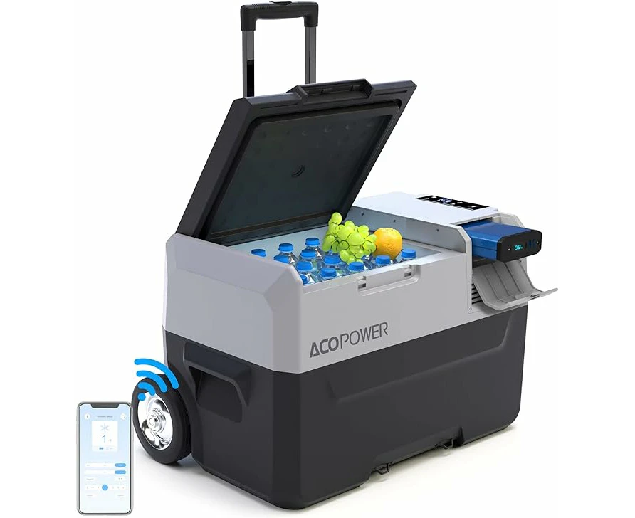 ACOPOWER LiONCooler Pro P30 Portable Refridgerator, 30L Car Freezer with APP Control and 6'' off-road wheels, 12V Cooler Freezer