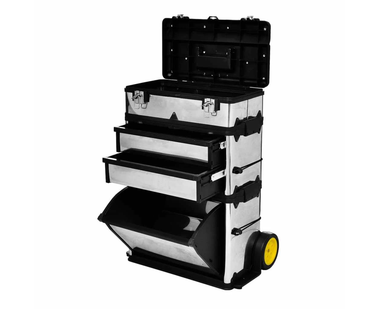 Mobile Workshop Rolling Tool Chest Organizer with Drawers and Telescopic Handle