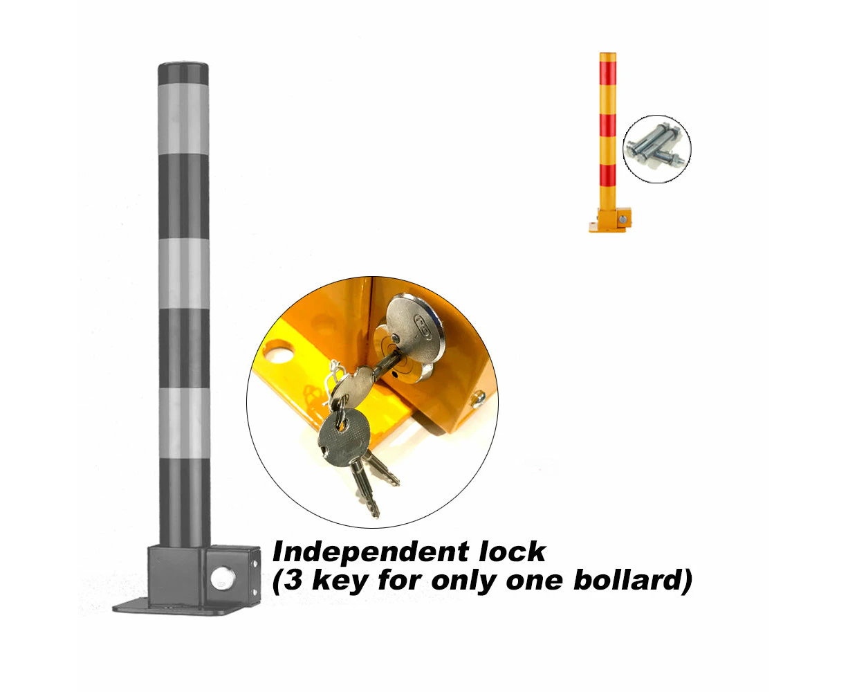 Red Parking Bollard locker Barrier Key Alike / Independent lock Fold Down Vehicle - Independent lock (key for only one bollard?