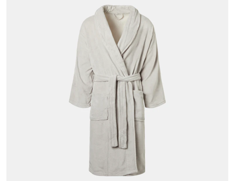 Retreat by Bambury Unisex Microplush Robe - Light Grey