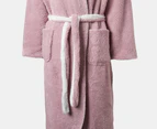 Bambury Unisex Reversible Sherpa Hooded Robe - Pink/White