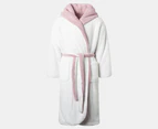 Bambury Unisex Reversible Sherpa Hooded Robe - Pink/White