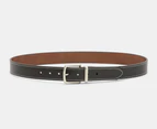 Tommy Hilfiger Men's Reversible Contrast Stitching Leather Belt - Black/Brown