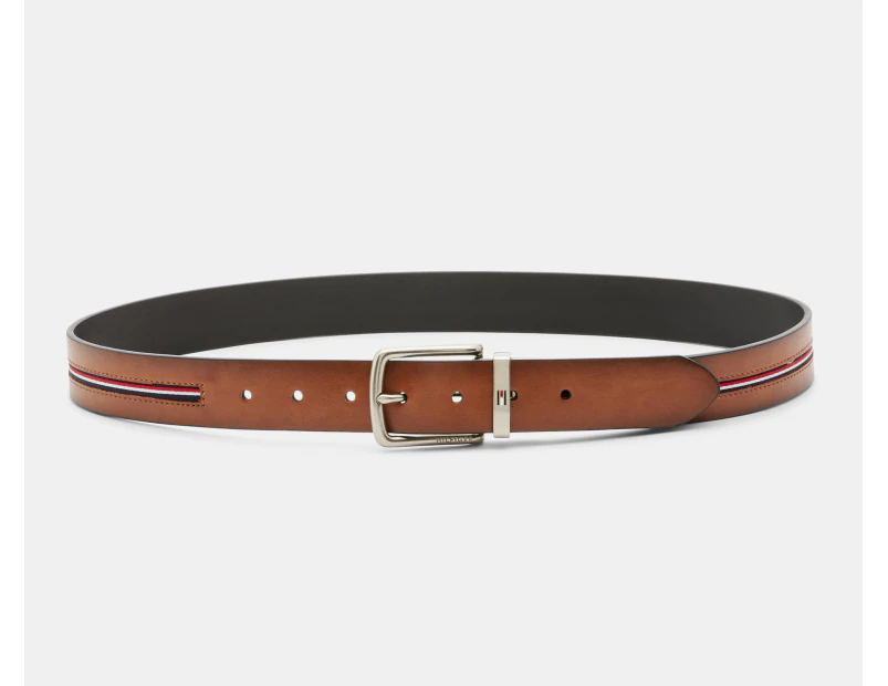 Tommy Hilfiger Reversible Feather Edge Nickel Belt - Tan/Black